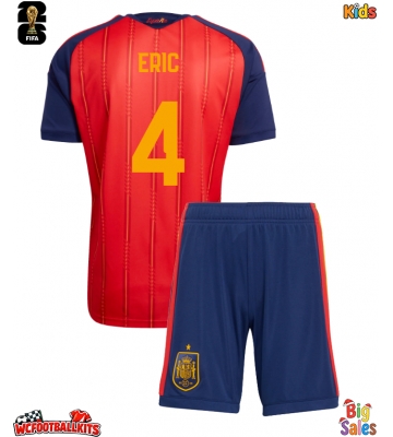 Spain Eric Garcia #4 Replica Home Stadium Kit for Kids World Cup 2026 Short Sleeve (+ pants)